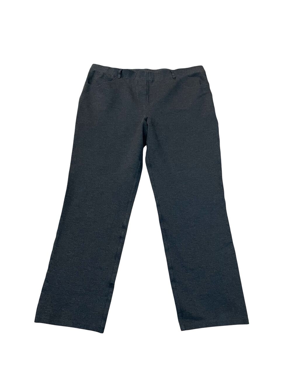 Quince Ultra Stretch Ponte Straight Leg Pant Size XL Charcoal Gray Cropped 26”